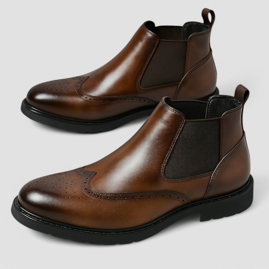 Konrad – Nowoczesny akcent brogue – Chelsea boots-10291705610583-Krystyna Skórzane Atelier