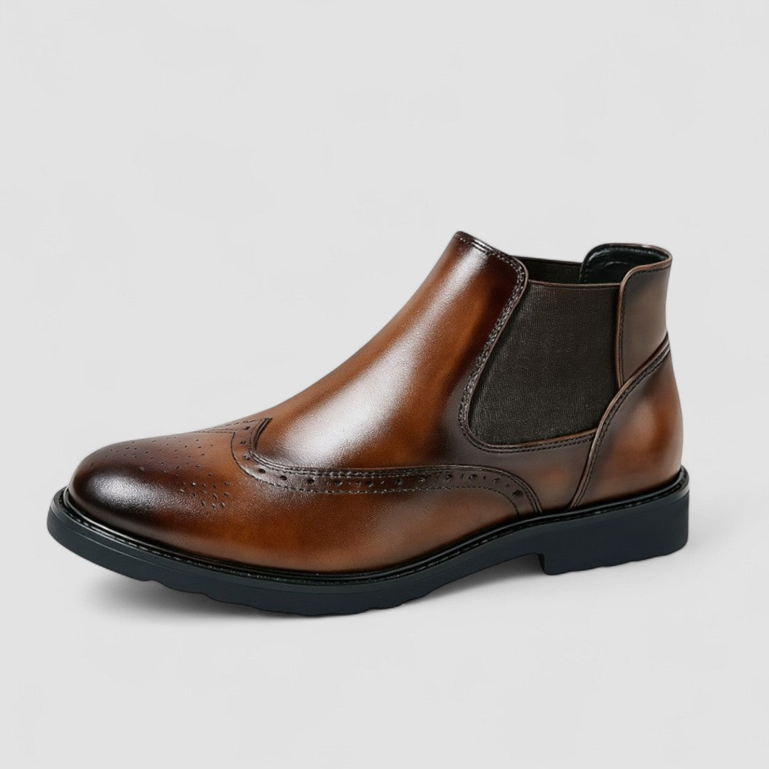 Konrad – Nowoczesny akcent brogue – Chelsea boots-10291705610583-Krystyna Skórzane Atelier