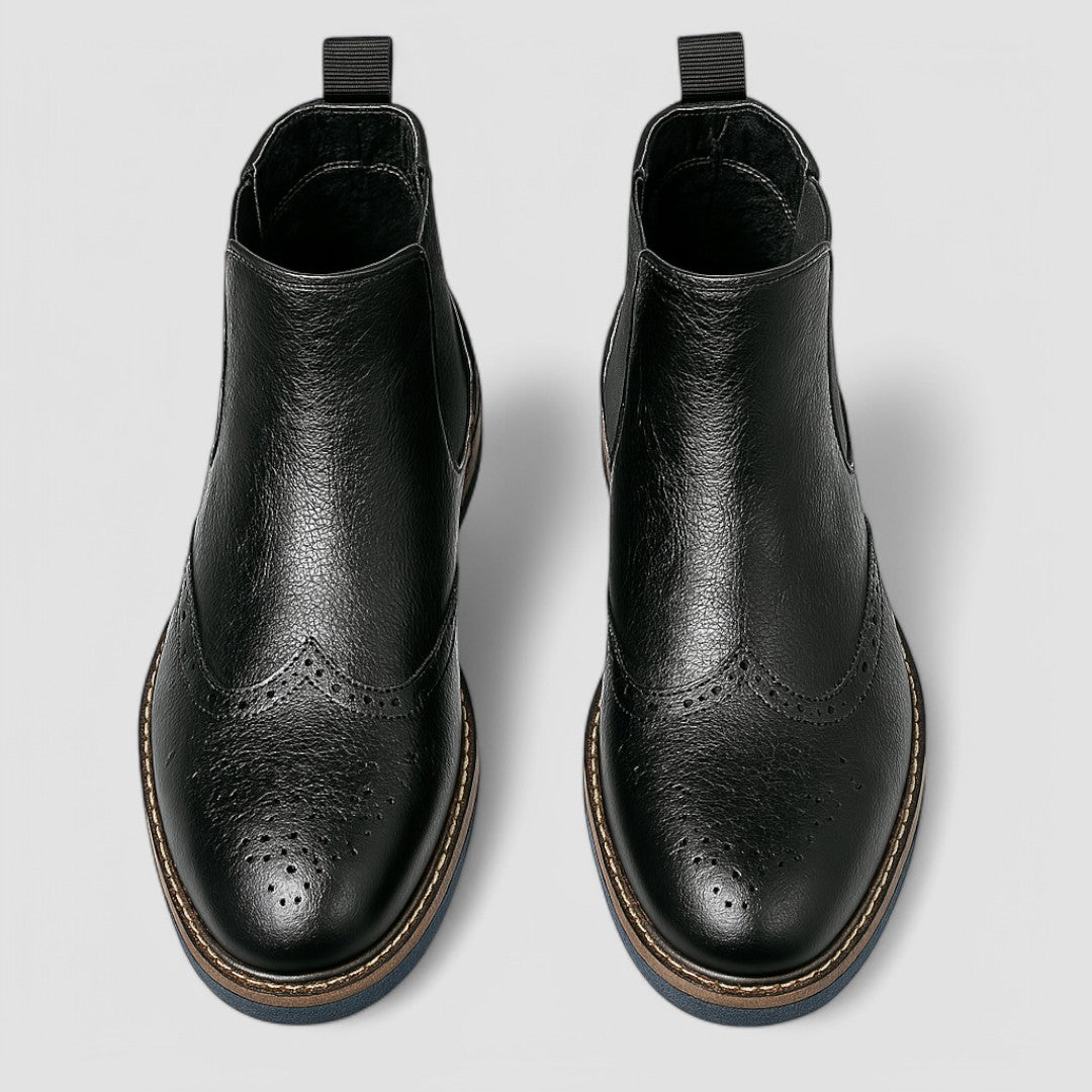 Damian – Wyrafinowane wykończenie brogue – Chelsea boots-10291705315671-Krystyna Skórzane Atelier