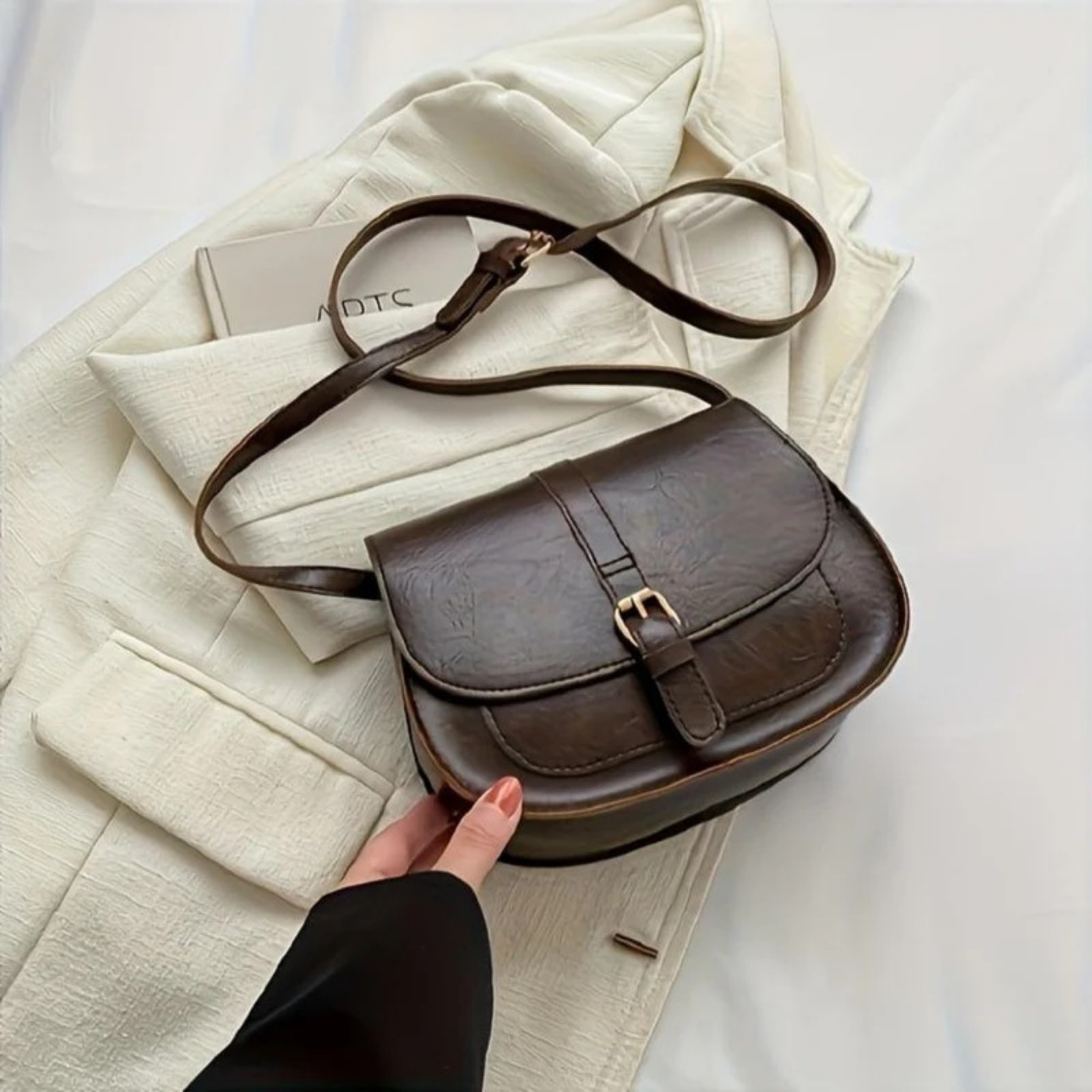 Aldona – Vintage’owy design z klamrą – Torebka na ramię-10287801237847-Krystyna Skórzane Atelier