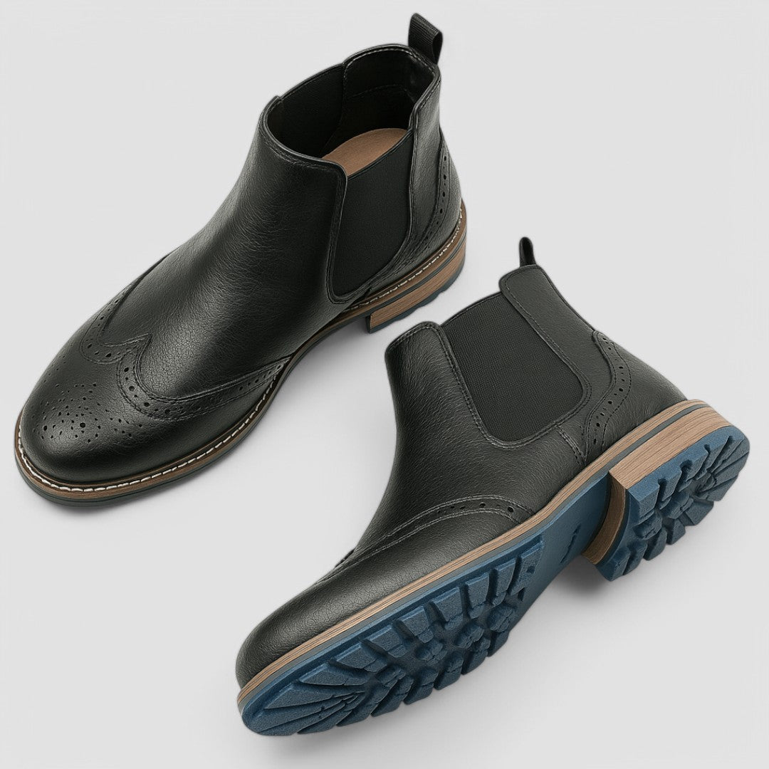 Damian – Wyrafinowane wykończenie brogue – Chelsea boots-10291705315671-Krystyna Skórzane Atelier