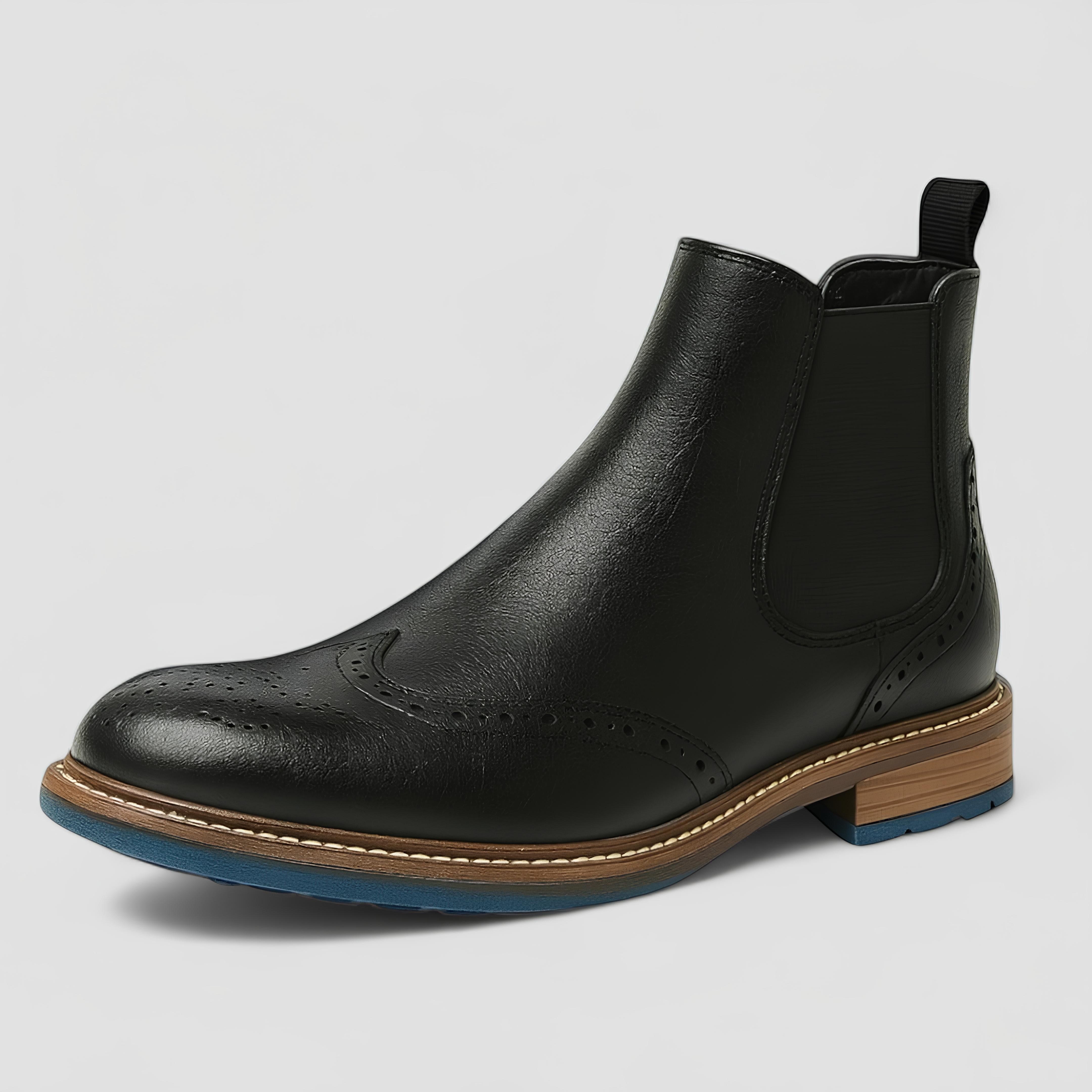Damian – Wyrafinowane wykończenie brogue – Chelsea boots-10291705315671-Krystyna Skórzane Atelier