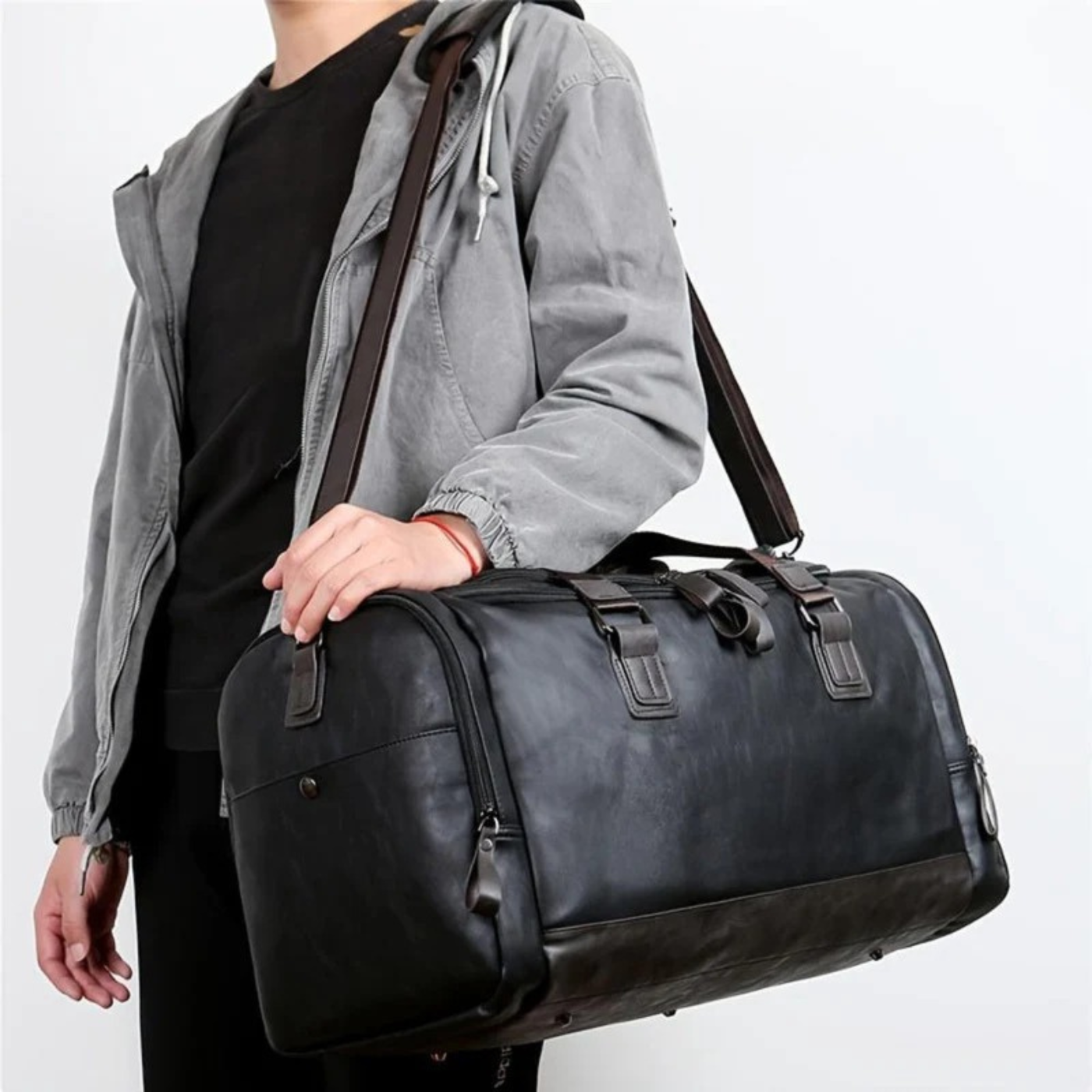 Walerian – Pojemny design – Torba podróżna typu duffel-10287801074007-Krystyna Skórzane Atelier