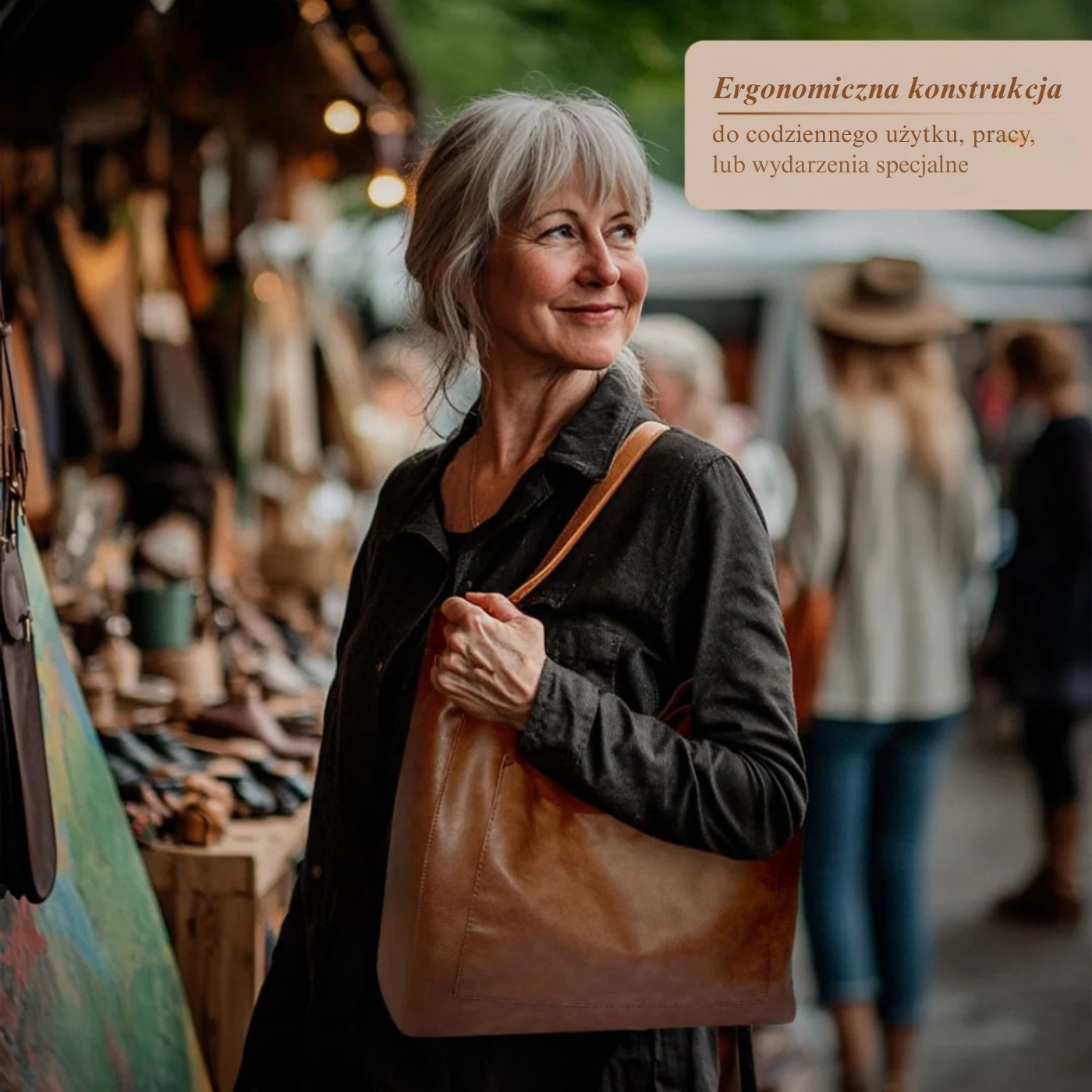 Josephine - Vintage’owa torebka na ramię-10287800746327-Krystyna Skórzane Atelier