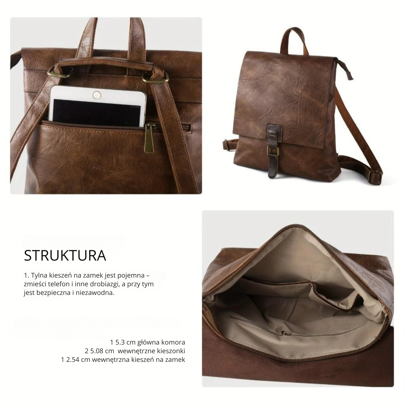 Aurelia – Klasyczny design – Plecak miejski-10287801499991-Krystyna Skórzane Atelier